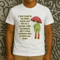 I Just Want To Eat Little Treats Funny Cartoon Frog T-Shirt thumb 3
