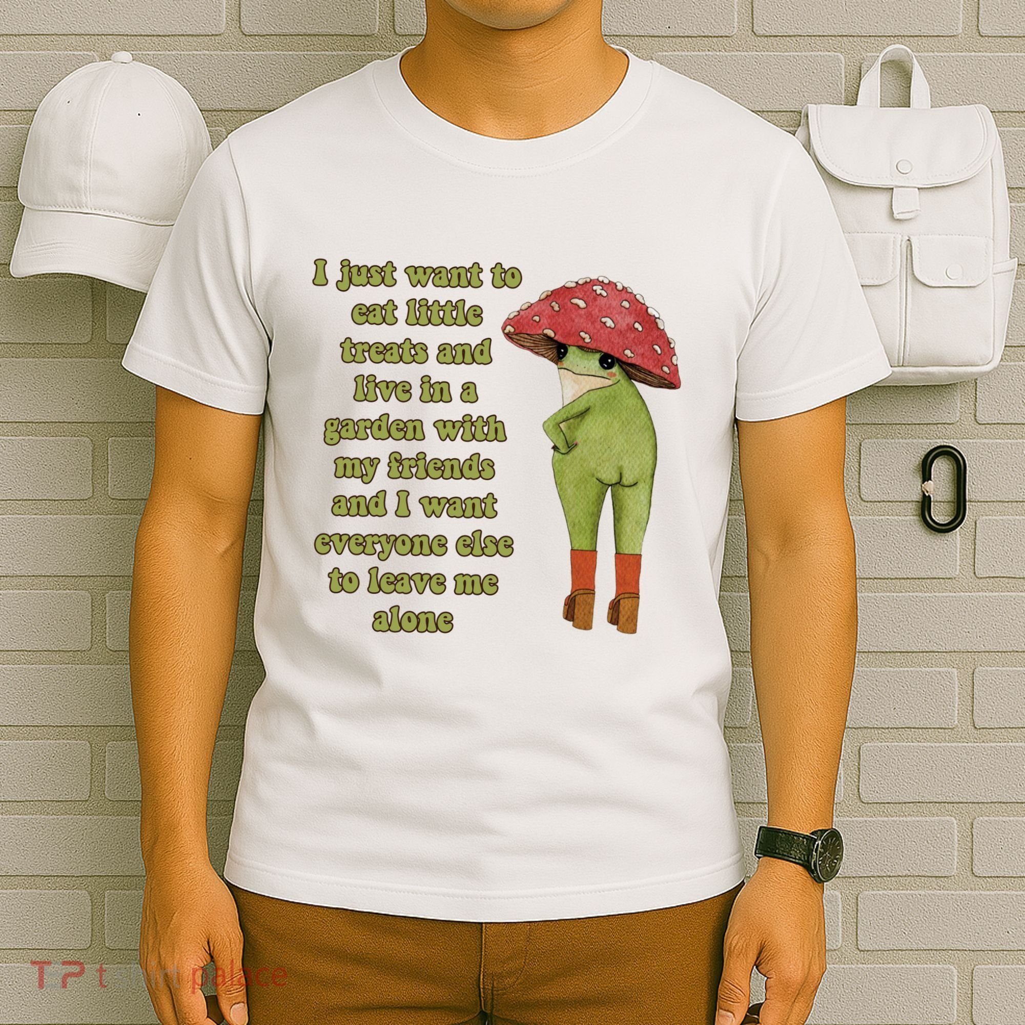 I Just Want To Eat Little Treats Funny Cartoon Frog T-Shirt