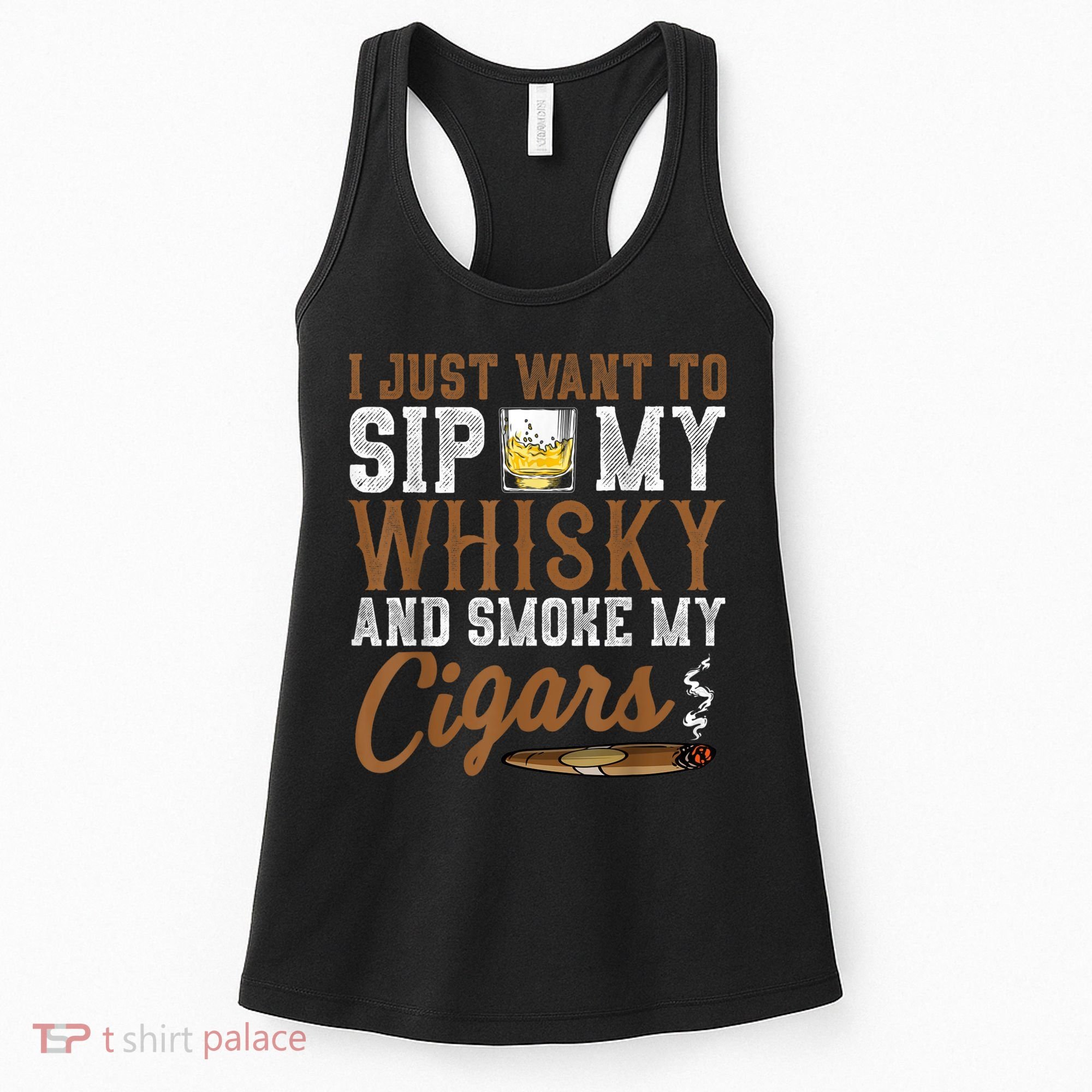 I Just Want To Sip My Whiskey & Smoke My Cigars Grandpa Women's Tank Top