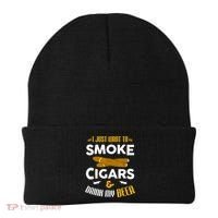 I Just Want To Smoke Cigars And Drink My Beer Cigar Beanie thumb 0