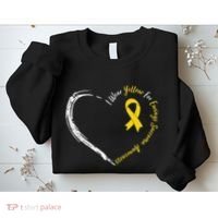 In July We Wear Yellow Ewing Sarcoma Awareness Ribbon Sweatshirt thumb 2