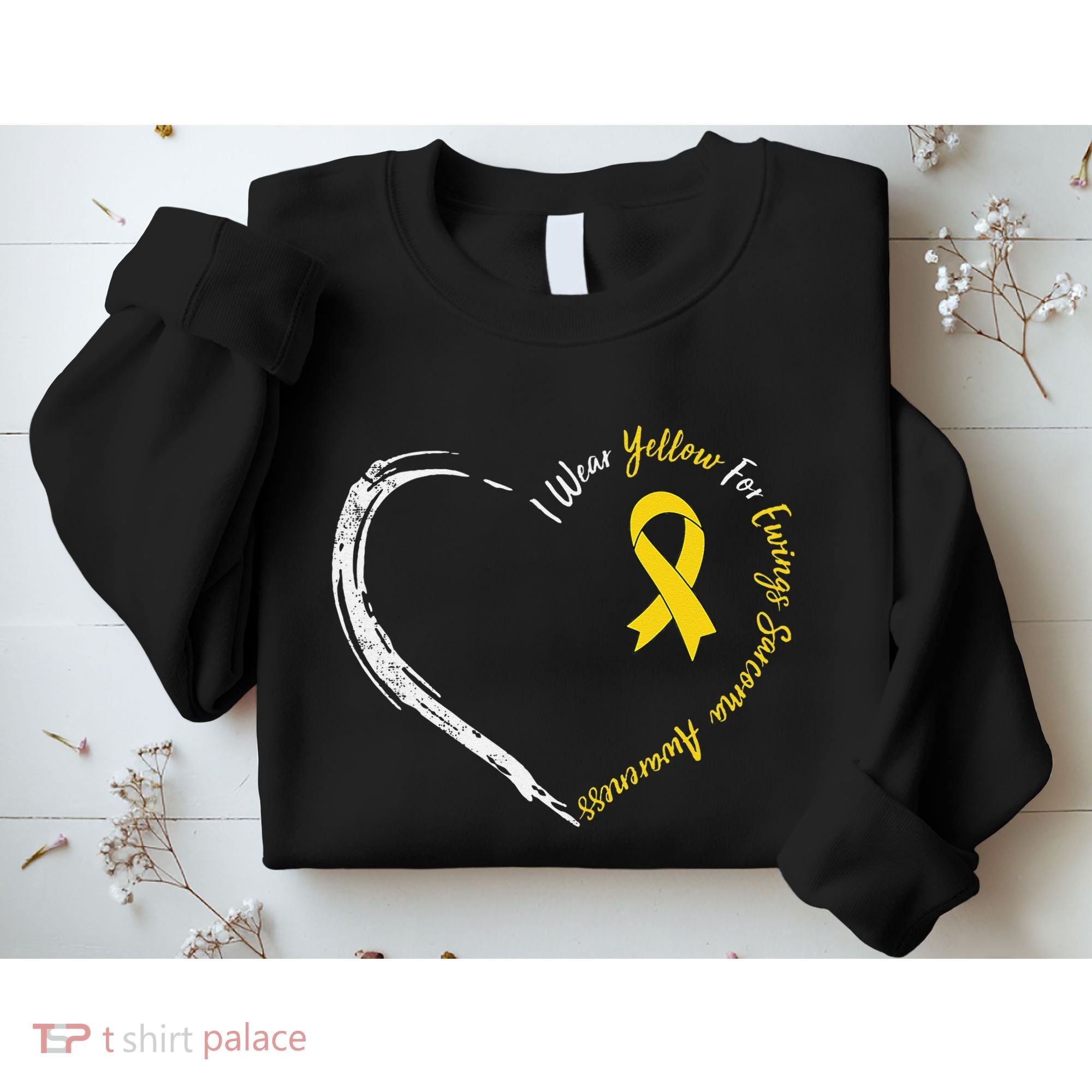 In July We Wear Yellow Ewing Sarcoma Awareness Ribbon Sweatshirt