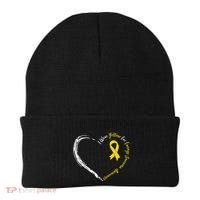 In July We Wear Yellow Ewing Sarcoma Awareness Ribbon Beanie thumb 0