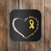 In July We Wear Yellow Ewing Sarcoma Awareness Ribbon Coaster thumb 0