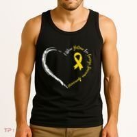 In July We Wear Yellow Ewing Sarcoma Awareness Ribbon Tank Top thumb 3