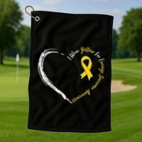 In July We Wear Yellow Ewing Sarcoma Awareness Ribbon Golf Towel thumb 1