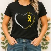 In July We Wear Yellow Ewing Sarcoma Awareness Ribbon Women's T-Shirt thumb 2
