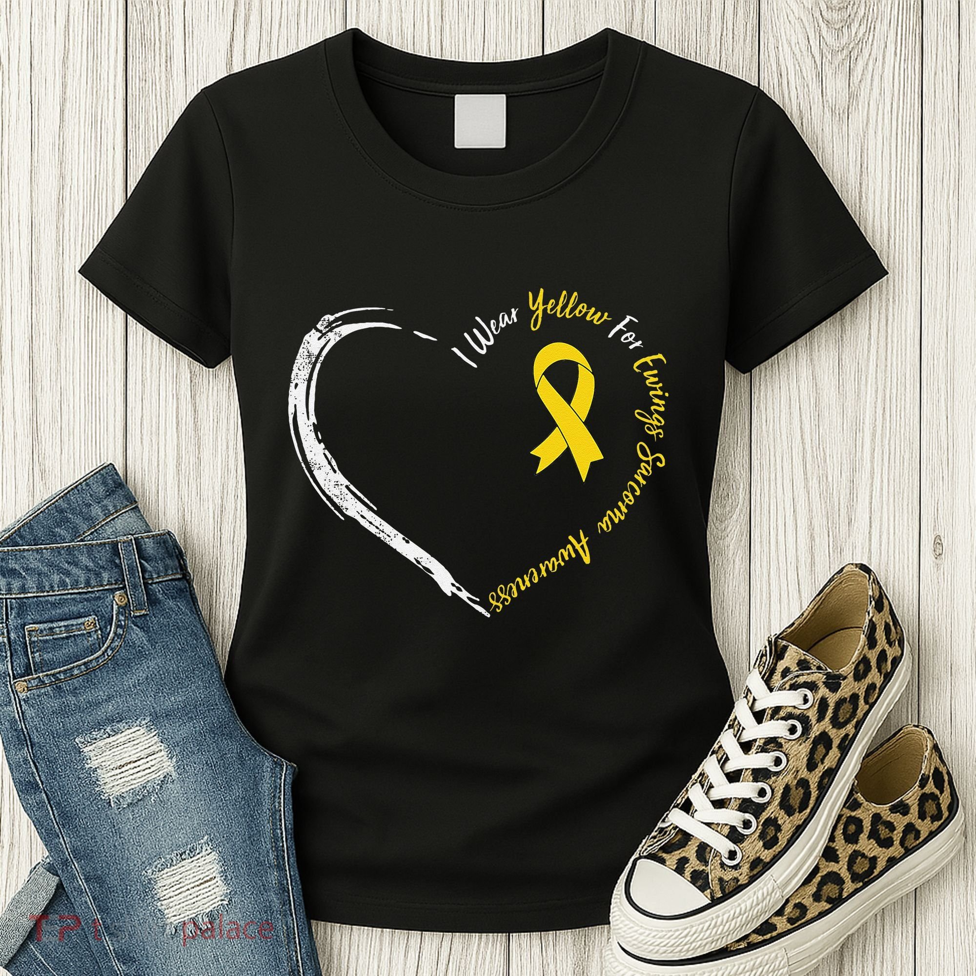 In July We Wear Yellow Ewing Sarcoma Awareness Ribbon Women's T-Shirt