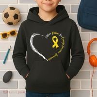 In July We Wear Yellow Ewing Sarcoma Awareness Ribbon Kids Hoodie thumb 2