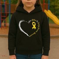 In July We Wear Yellow Ewing Sarcoma Awareness Ribbon Kids Hoodie thumb 3