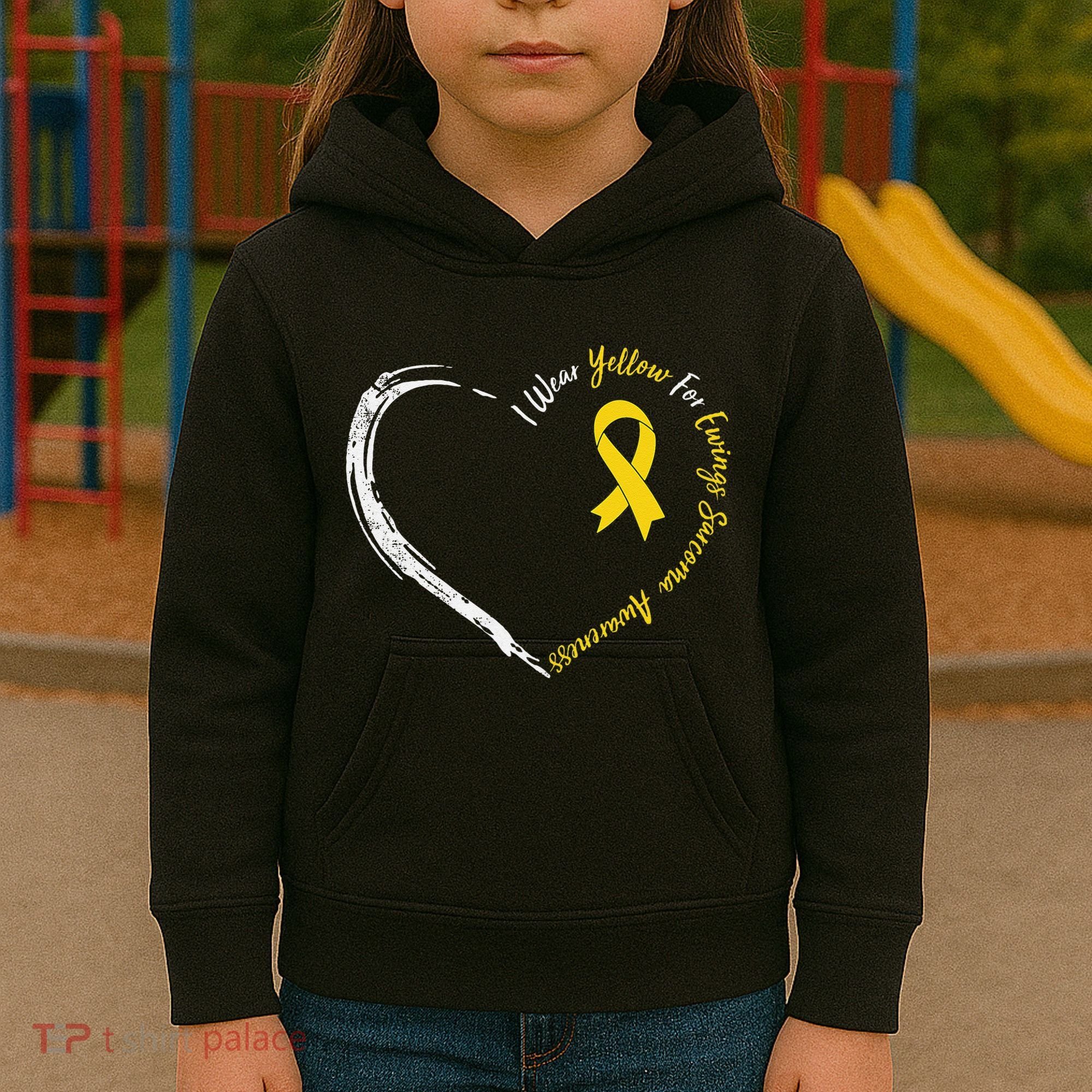 In July We Wear Yellow Ewing Sarcoma Awareness Ribbon Kids Hoodie