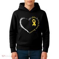In July We Wear Yellow Ewing Sarcoma Awareness Ribbon Kids Hoodie thumb 4