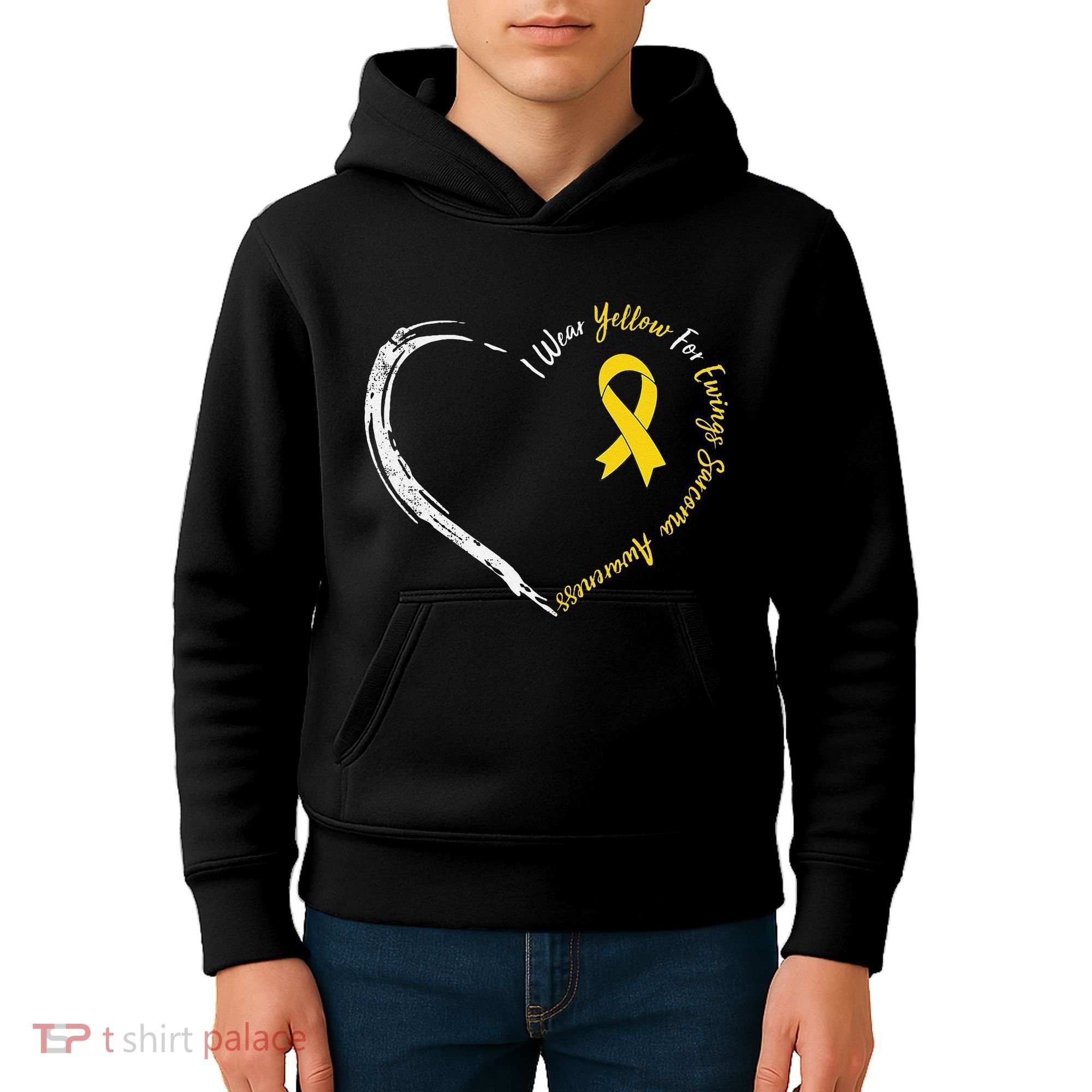 In July We Wear Yellow Ewing Sarcoma Awareness Ribbon Kids Hoodie