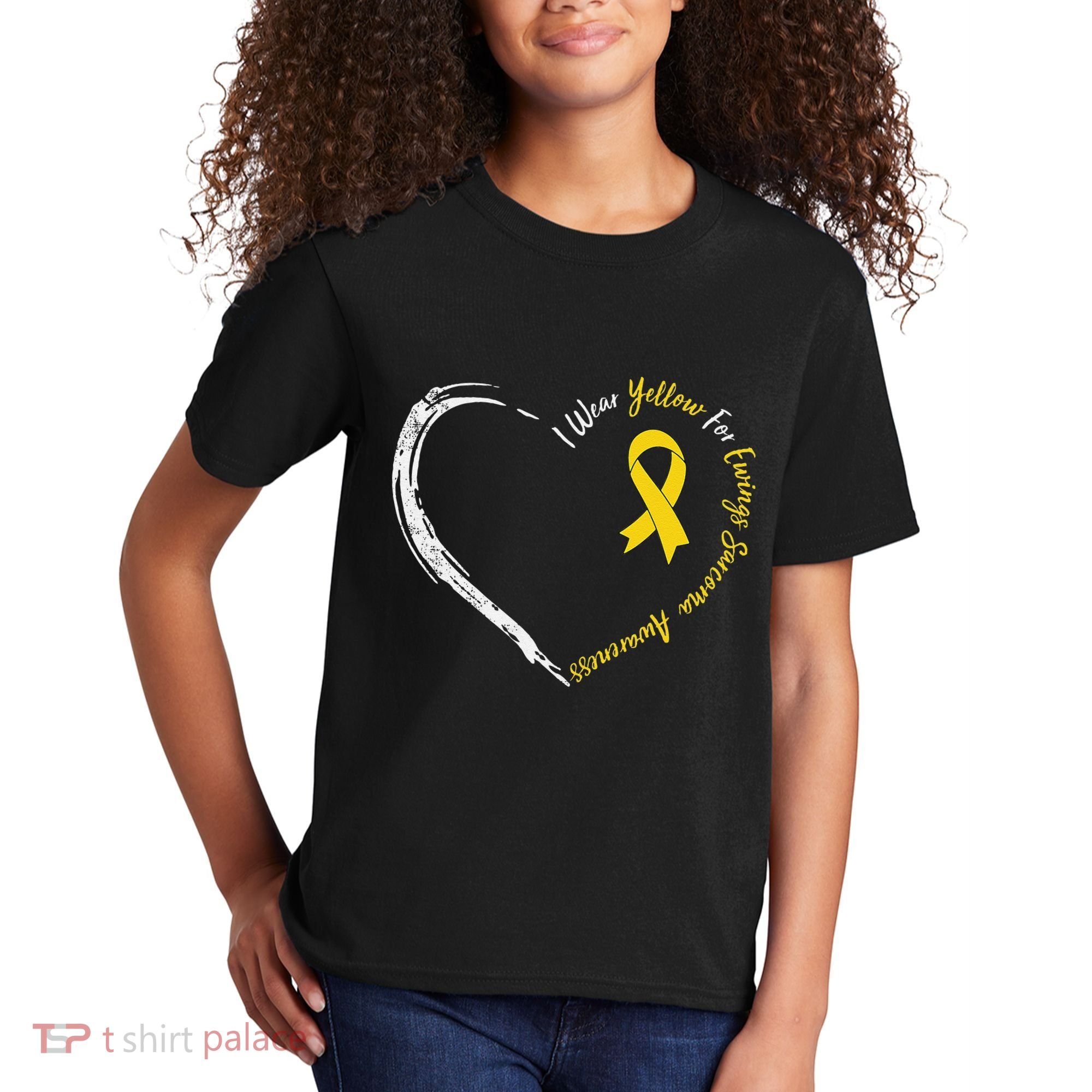 In July We Wear Yellow Ewing Sarcoma Awareness Ribbon Kids T-Shirt