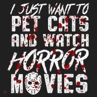 I Just Want To Pet Cats And Watch Horror Movies Halloween Beanie thumb 2