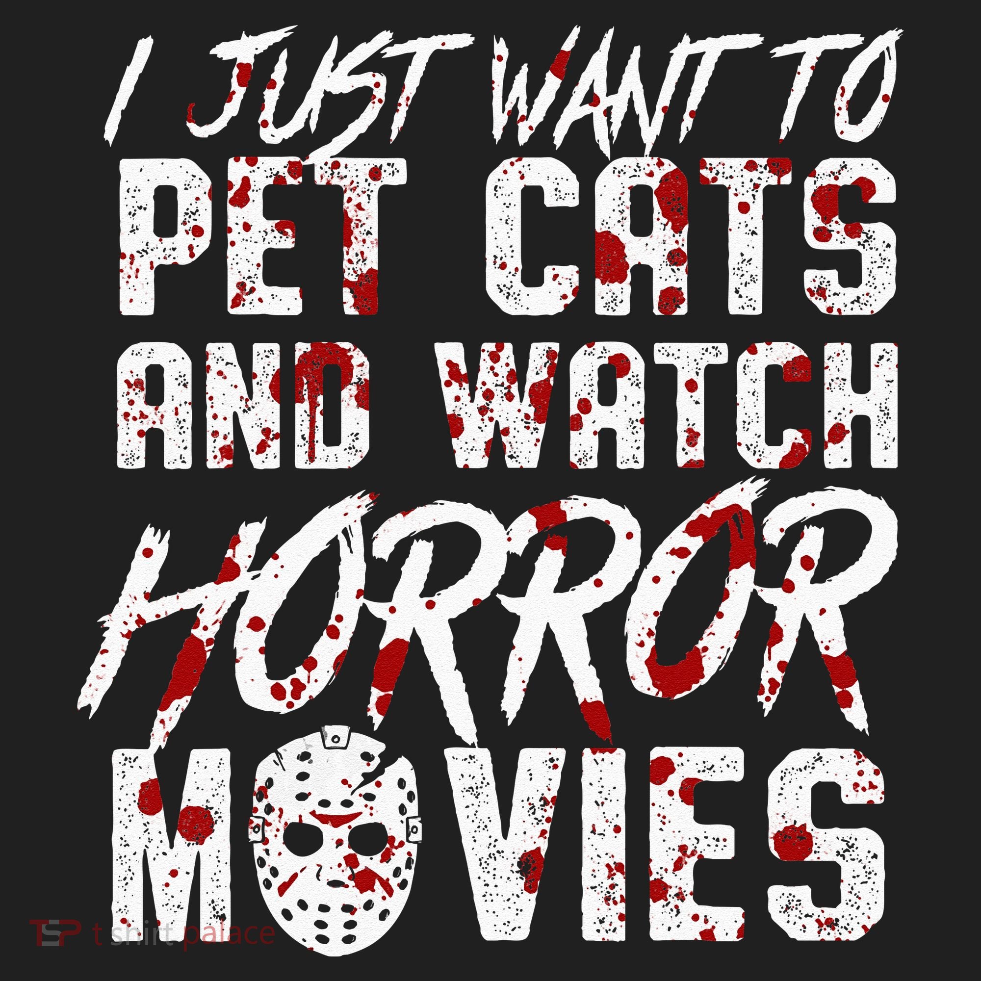 I Just Want To Pet Cats And Watch Horror Movies Halloween Beanie