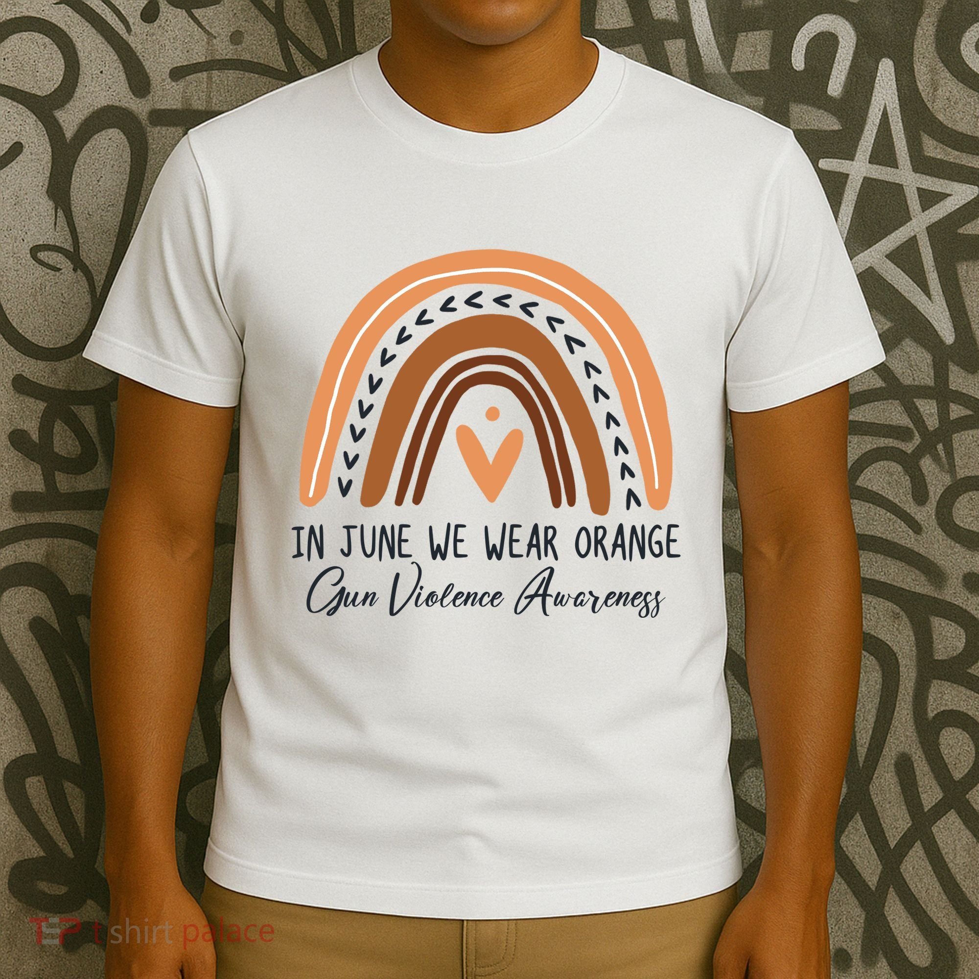 In June We Wear Orange Gun Violence Awareness Rainbow T-Shirt
