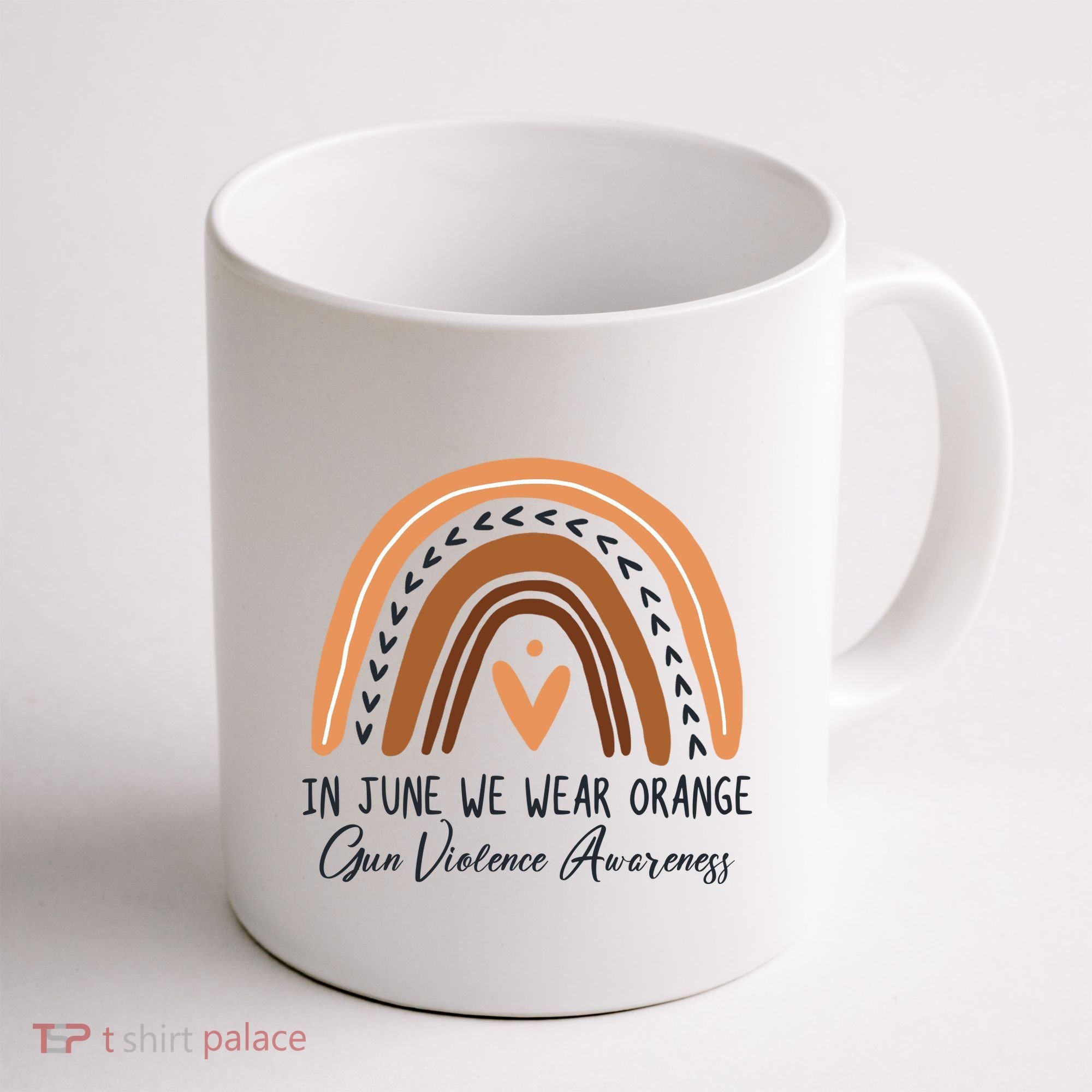 In June We Wear Orange Gun Violence Awareness Rainbow Coffee Mug