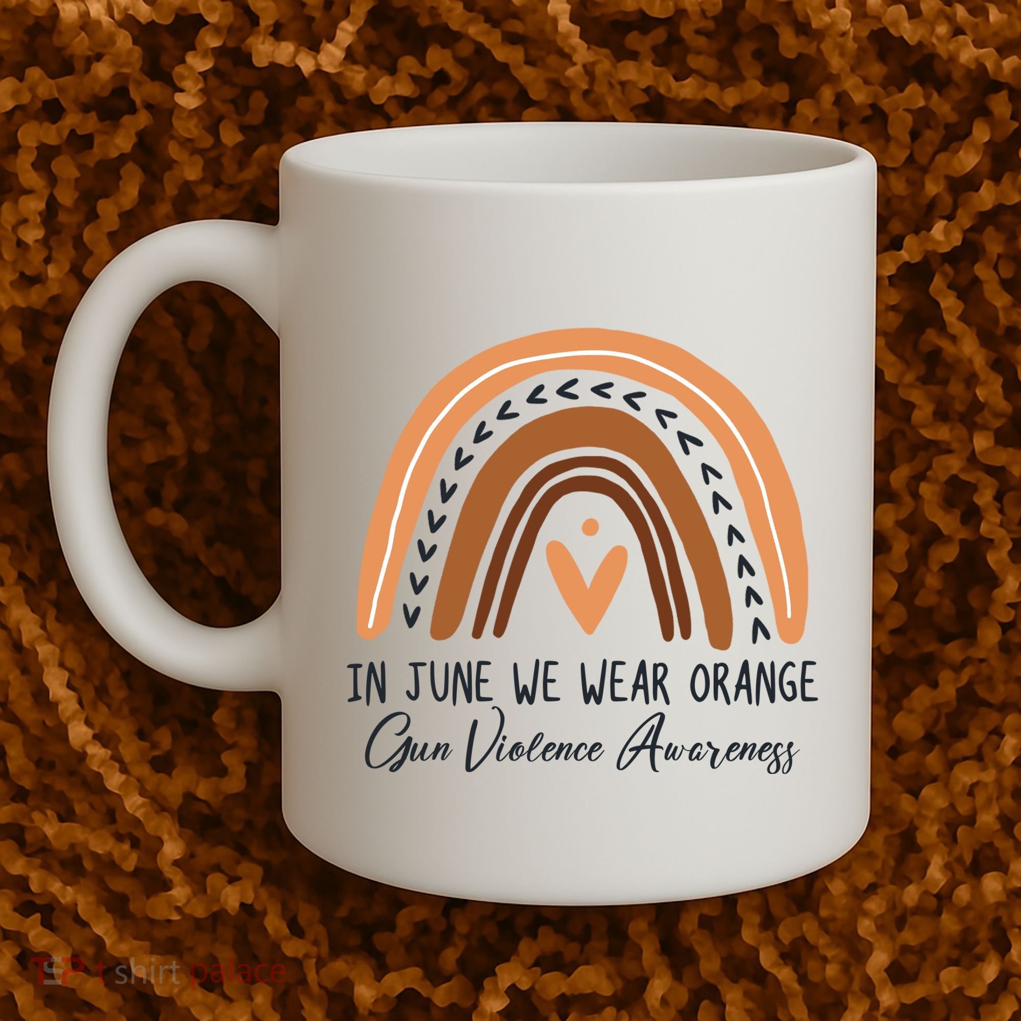 In June We Wear Orange Gun Violence Awareness Rainbow Coffee Mug