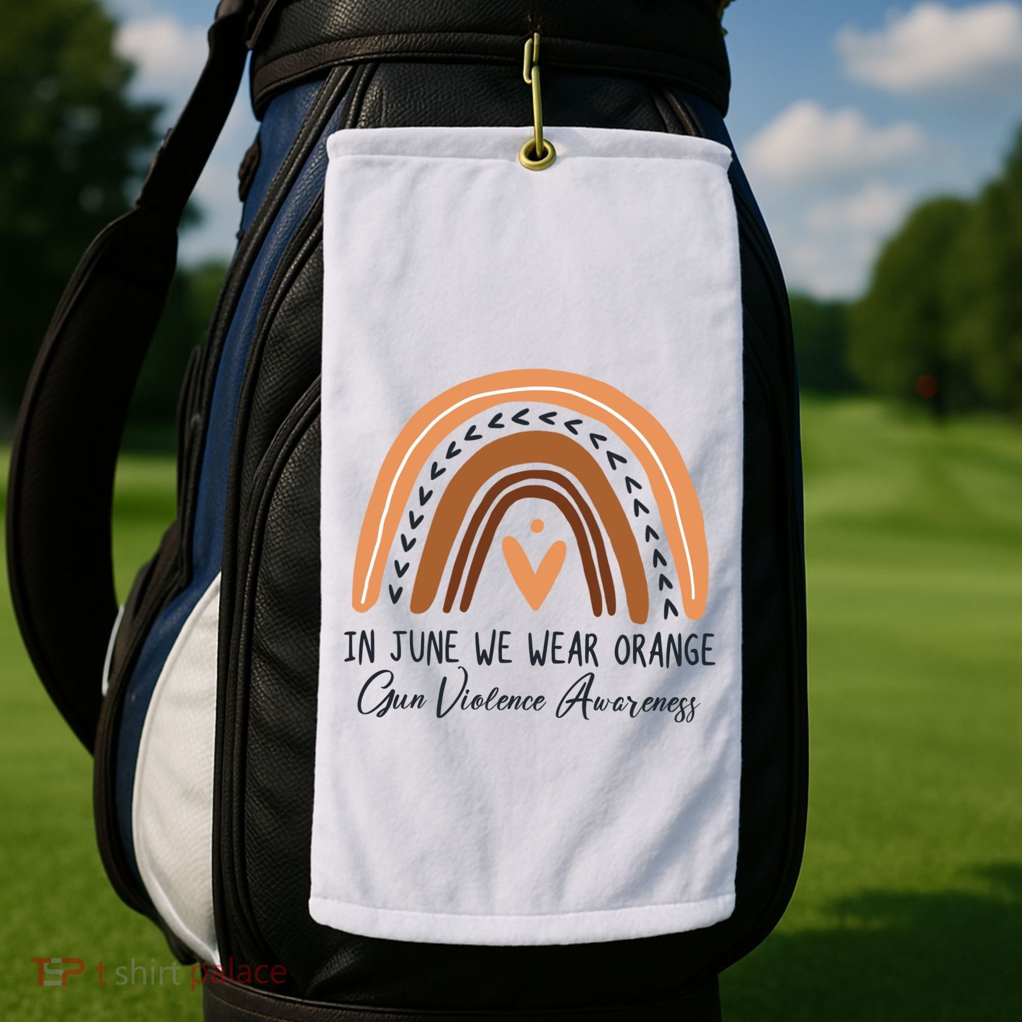 In June We Wear Orange Gun Violence Awareness Rainbow Golf Towel