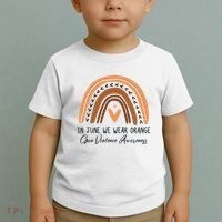 In June We Wear Orange Gun Violence Awareness Rainbow Toddler T-Shirt thumb 2