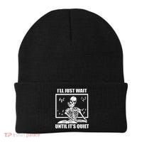 I'll Just Wait Until It's Quiet Skeleton Teacher Beanie thumb 0