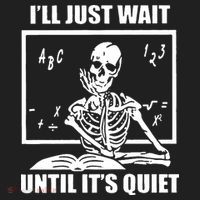 I'll Just Wait Until It's Quiet Skeleton Teacher Golf Towel thumb 3