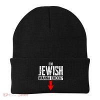 I'm Jewish Wanna Check Hebrew Hanukkah Passover Brit Milah Gift Beanie thumb 0