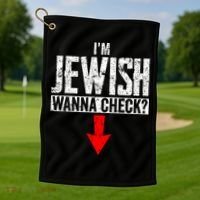 I'm Jewish Wanna Check Hebrew Hanukkah Passover Brit Milah Gift Golf Towel thumb 1