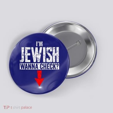 I'm Jewish Wanna Check Hebrew Hanukkah Passover Brit Milah Gift Button