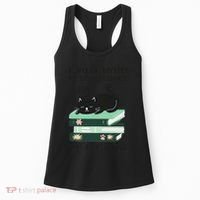 I Just Want To Read Books And Pet Cats Funny Reading Cat Women's Tank Top thumb 0