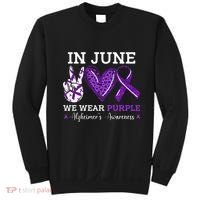 In June We Wear Purple Alzheimers Awareness Sweatshirt thumb 0