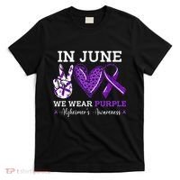 In June We Wear Purple Alzheimers Awareness T-Shirt thumb 0
