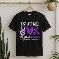 In June We Wear Purple Alzheimers Awareness T-Shirt thumb 2