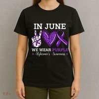 In June We Wear Purple Alzheimers Awareness T-Shirt thumb 4