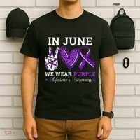 In June We Wear Purple Alzheimers Awareness T-Shirt thumb 6