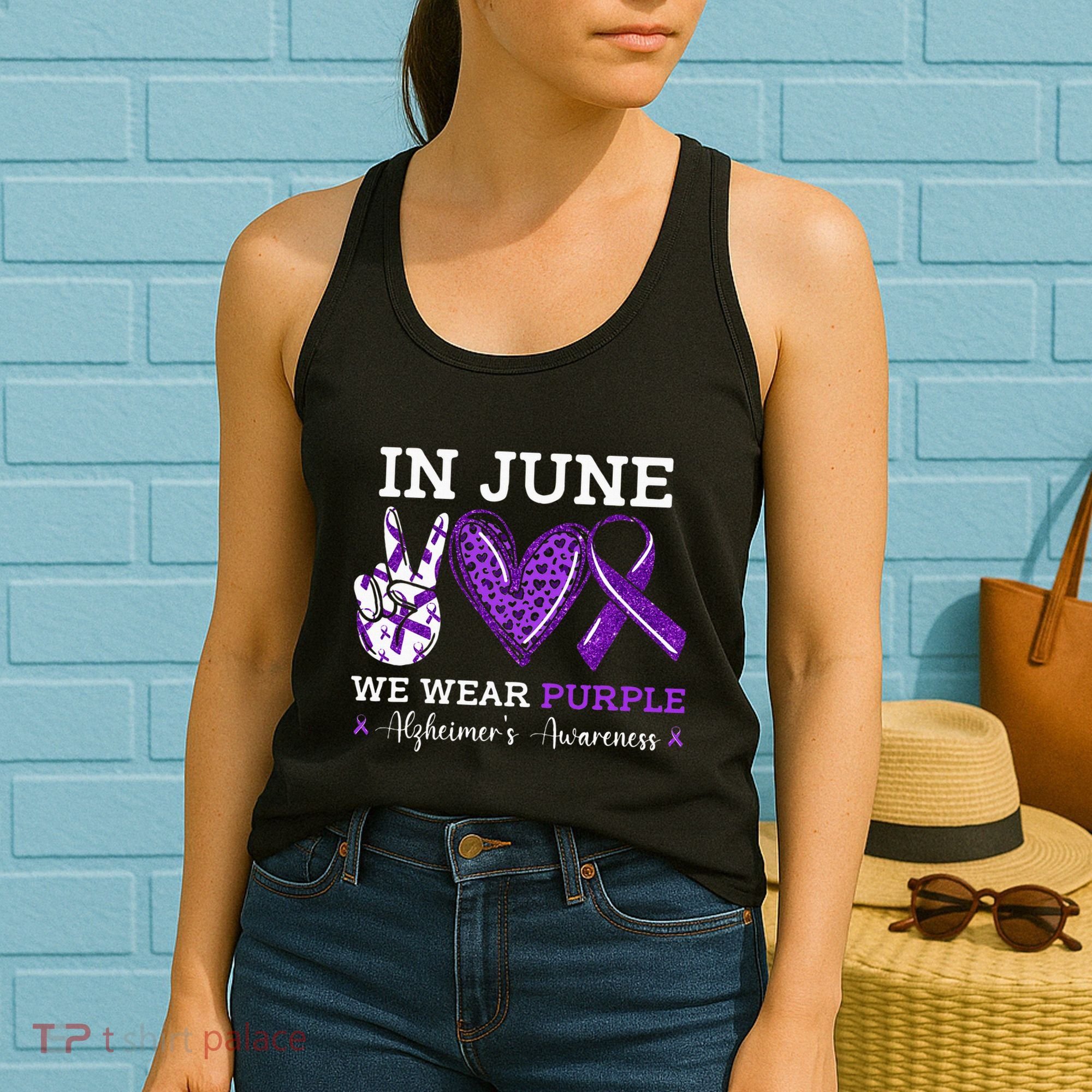 In June We Wear Purple Alzheimers Awareness Women's Tank Top