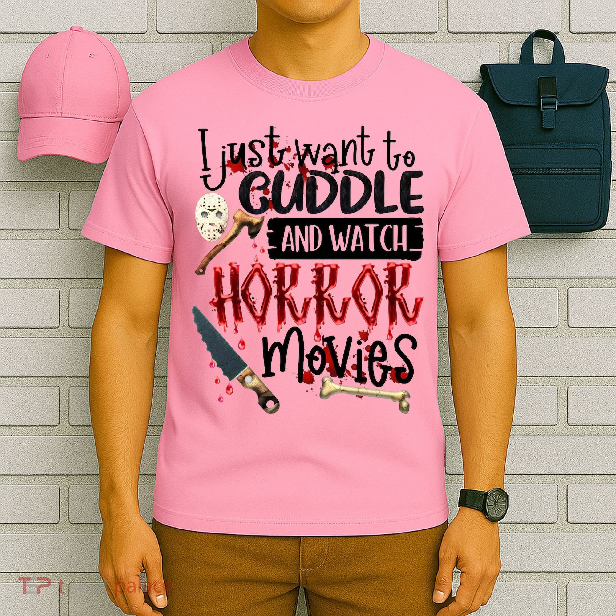 I Just Want To Cuddle And Watch Horror Movies T-Shirt