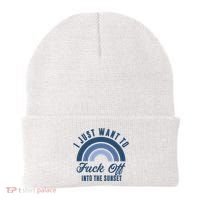 I Just Want To Fuck Off Into The Sunset Funny Beanie thumb 0