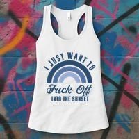 I Just Want To Fuck Off Into The Sunset Funny Women's Tank Top thumb 3