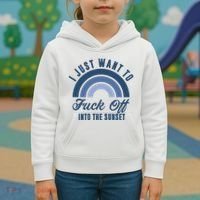 I Just Want To Fuck Off Into The Sunset Funny Kids Hoodie thumb 3