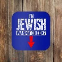IM Jewish Wanna Check Hebrew Hanukkah Passover Brit Milah Coaster thumb 0