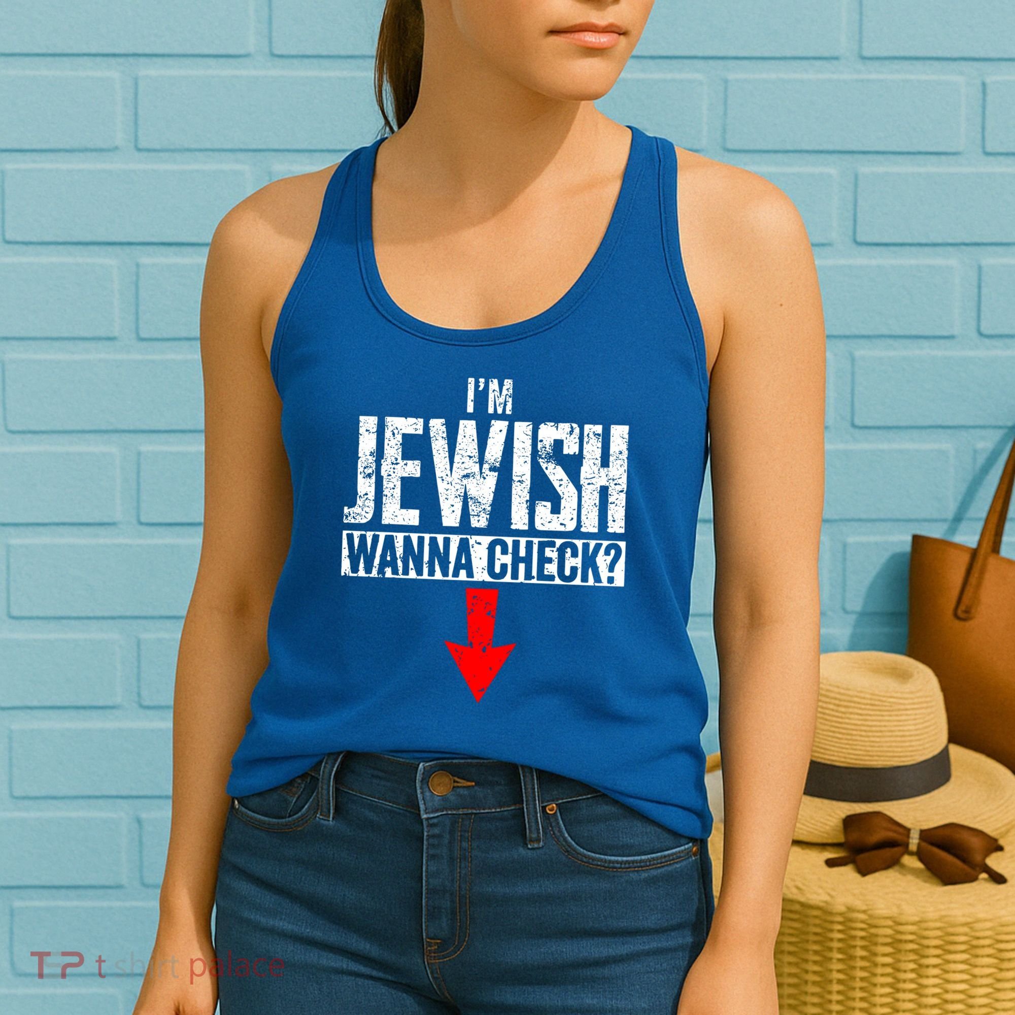 IM Jewish Wanna Check Hebrew Hanukkah Passover Brit Milah Women's Tank Top