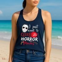I Just Want To Cuddle And Watch Horror Movies Women's Tank Top thumb 2