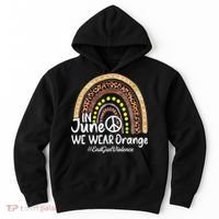 In June We Wear Orange End Gun Violence Awareness Rainbow Hoodie thumb 0