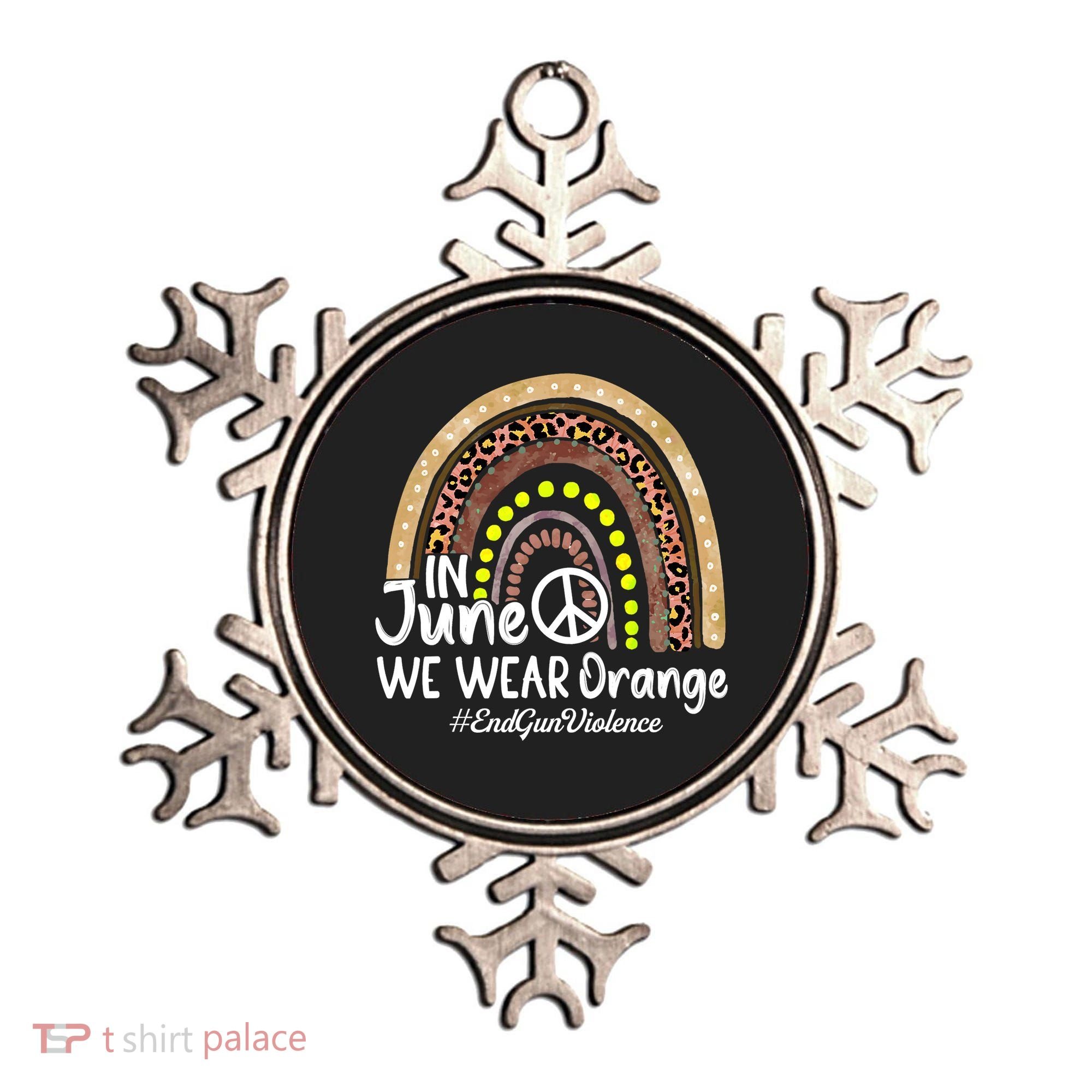 In June We Wear Orange End Gun Violence Awareness Rainbow Ornament