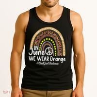 In June We Wear Orange End Gun Violence Awareness Rainbow Tank Top thumb 3