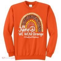 In June We Wear Orange End Gun Violence Awareness Rainbow Sweatshirt thumb 0