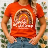 In June We Wear Orange End Gun Violence Awareness Rainbow Women's T-Shirt thumb 2