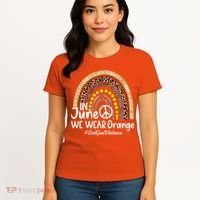 In June We Wear Orange End Gun Violence Awareness Rainbow Women's T-Shirt thumb 4